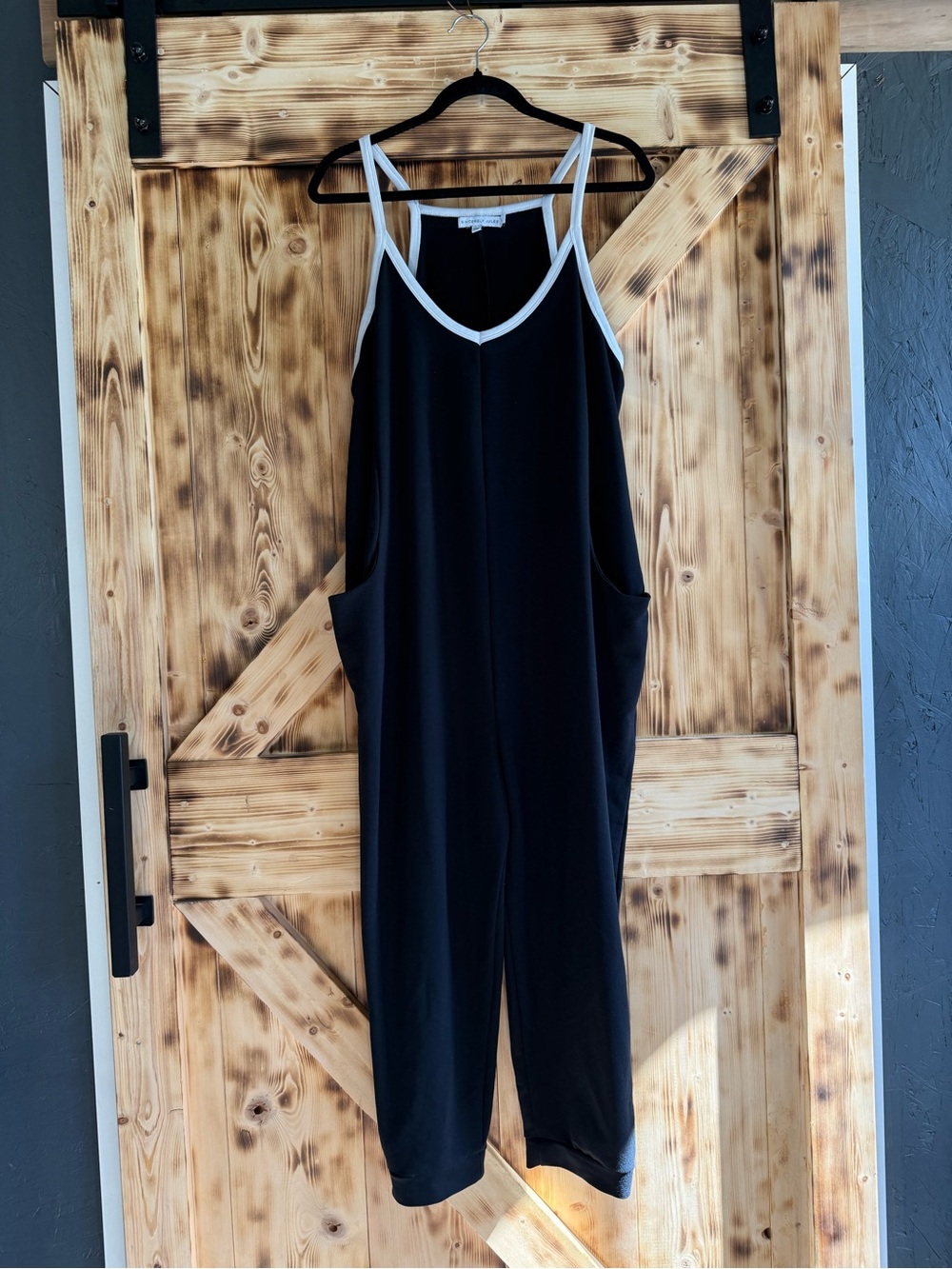 Sincerely Jules Black Top with White Neck Trim